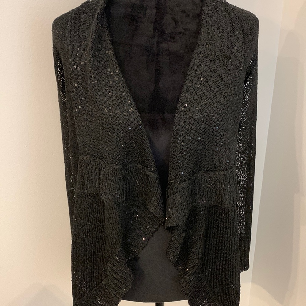Boston Proper New Condition Size Small - black sequin detail open cardigan